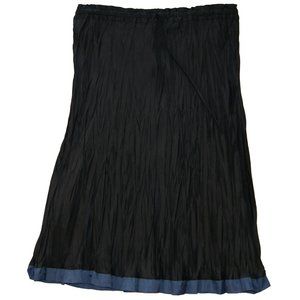 Saint Pierre Accessorries Medium Black Midi Length Crinkle Cinch Waist Skirt